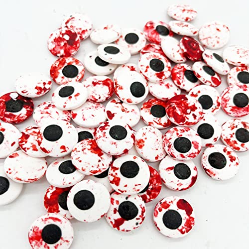 Weraru Big Candy Blutige rote Augäpfel Augenball Süßigkeiten Kuchen Cupcake Topper Kekse Dessert Streusel Dekorationen für Weihnachten Halloween Geburtstag Party Zubehör 96 ml von Weraru