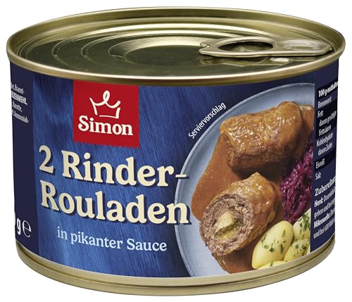 SIMON 2 Rinderrouladen in pikanter Sauce | 2 handgewickelte Rouladen vom Rind in Sauce | 400g von SIMON