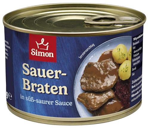 Werner Simon Sauerbraten 400 Gramm | Der Klassiker in der praktischen recycelbaren Konserve von SIMON