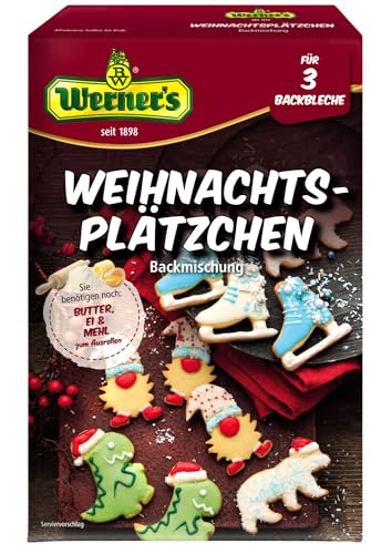 Werner´s Weihnachtsplätzchen - 400 g Backmischung für Mürbeteigplätzchen für etwa 3 Backbleche, 6 Packungen pro Karton von Werner´s