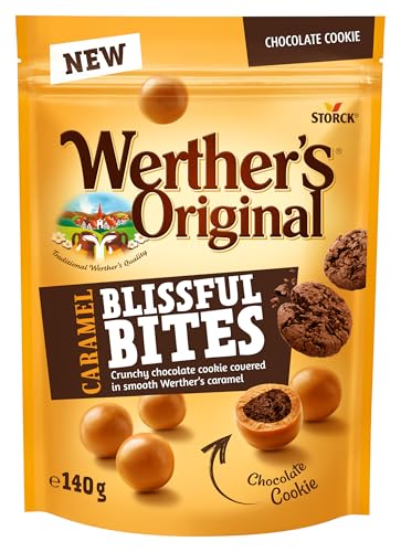 Werther’s Original Blissful Caramel Bites Cookie – Knackiger Schokokeks umhüllt von sanft-cremigem Werther’s Karamell – 1 x 140g von Werther's Original