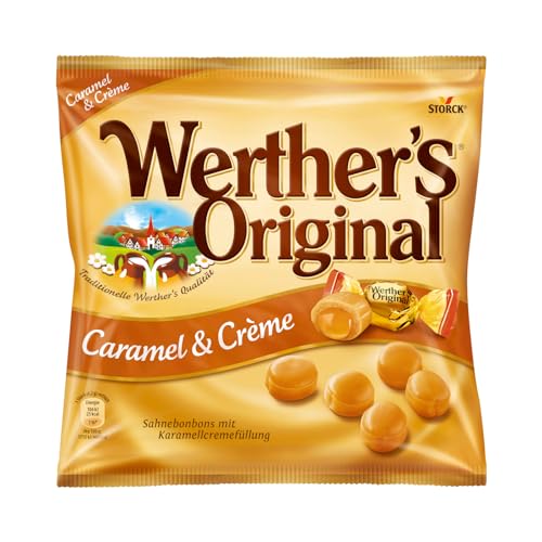 Werther's Original Caramel und Crème – 1 x 225g – Klassische Sahnebonbons mit Karamellgeschmack und Karamellcremefüllung von Werther's Original