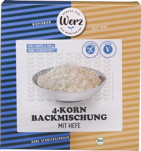 4-Korn Backmischung mit Hefe, glutenfrei 2 x 1000 gr von Werz