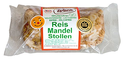 Reis-Mandel-Stollen von Werz vegetarisch,glutenfrei, laktosefrei (4x250g)- Bio von Werz