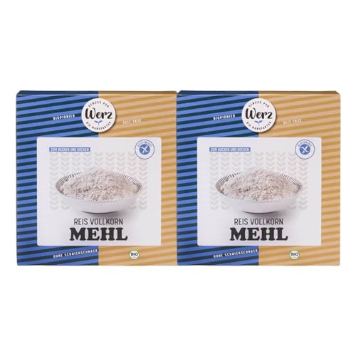 Reismehl Vollkorn Werz glutenfrei, vegan, 2x1000g - Bio von Werz