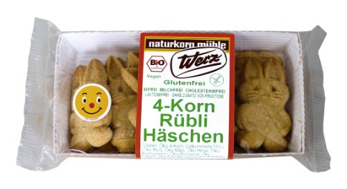 Werz 4-Korn-Vollkorn-Rübli-Häschen glutenfrei, 1er Pack (1 x 100 g) - Bio von Werz