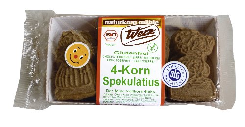 Werz 4-Korn-Vollkorn-Spekulatius-Keks glutenfrei, 2er Pack (2 x 125 g Packung) - Bio von Werz