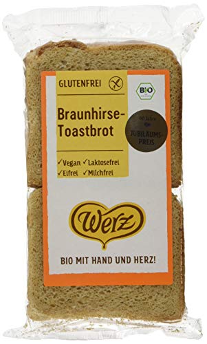 Werz Braunhirse-Toastbrot, glutenfrei, 2er pack (2 x 250g) von Werz