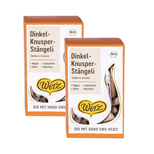 Werz Dinkel-Vollkorn-Knusper-Stängli ungesüßt, 2er Pack (2 x 125 g Packung) - Bio von Werz