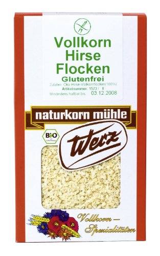 Werz Hirse-Vollkorn-Flocken glutenfrei, 4er Pack (4 x 250 g) - Bio von Werz