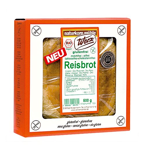Werz Reis-Brot glutenfrei, 1er Pack (1 x 500 g Packung) - Bio von Werz
