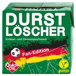 QuickVit Durstlöscher Fan-Edition Erdbeer-Zitrone Erfrischungsgetränk, 12er Pack (12 x 0.5 l) von WeserGold