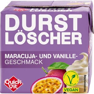 QuickVit Durstlöscher Maracuja-Vanille Erfrischungsgetränk, 12er Pack (12 x 0.5 l) von WeserGold