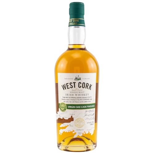 West Cork Single Malt - Virgin Oak Cask Finish | 1x0.7L | Aus der vielleicht erfolgreichsten irischen Brennerei | Aromatisches Finish in Eichenfässern | Mild-süß von West Cork