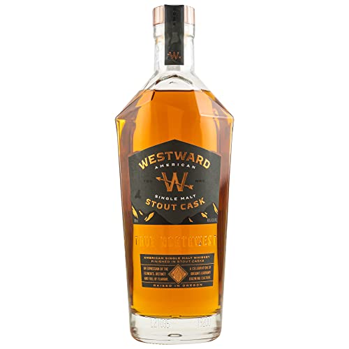 Westward, Single Malt Whisky, Stout Finish, 700 ml, 45% Vol., Geröstete Aromen von Pekanüssen, Intensive Nussnoten mit Karamell, Spannender Whisky für Kenner & Einsteiger, Nicht rauchig von Westward Whiskey