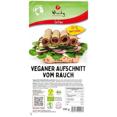 Wheaty Veganer Aufschnitt vom Rauch - Bio - 100g x 10-10er Pack VPE von Wheaty