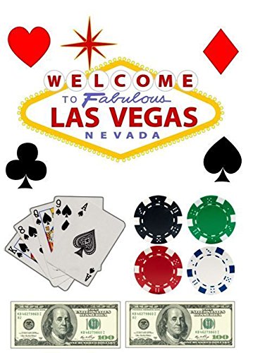 1/4 Blatt – Las Vegas Casino Geburtstag – essbarer Kuchen-/Cupcake-Party-Topper von Whimsical Practicality