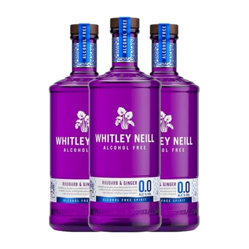 Gin Whitley Neill Rhubarb & Ginger Gin 70 cl Sin Alcohol (Karton mit 3 Flaschen von 70 cl) von Whitley Neill Ltd