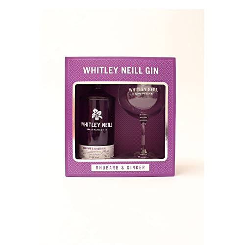 Whitley Neill Rhubarb & Ginger Gin Geschenkbox mit Glas 0,7l - 43% von Whitley Neill