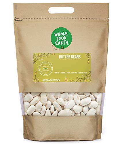 Wholefood Earth Butter Beans 1 kg | GMO Free | Natural | High Fibre | High Protein von Wholefood Earth