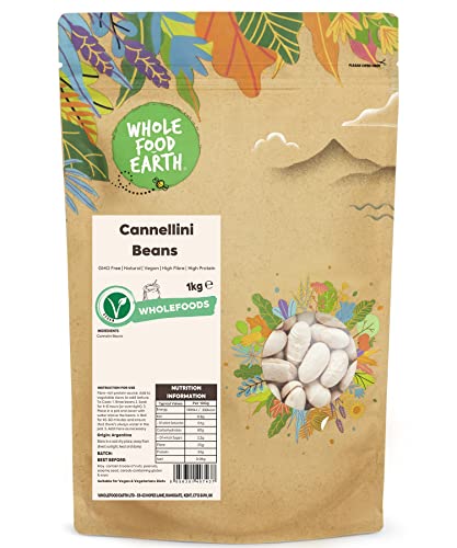 Wholefood Earth Cannellini Beans 1 kg | GMO Free | Natural | High Fibre | High Protein von Wholefood Earth