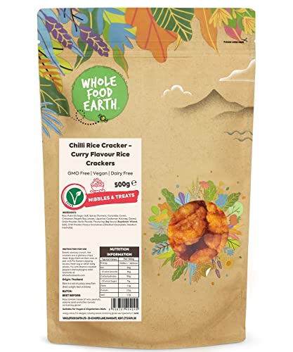 Wholefood Earth Chilli Rice Cracker - Curry Flavour Rice Crackers 500 g | GMO Free | Dairy Free von Wholefood Earth