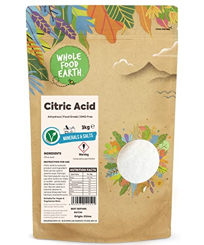 Wholefood Earth - Citric Acid 3kg - Anhydrous - Food Grade von Wholefood Earth