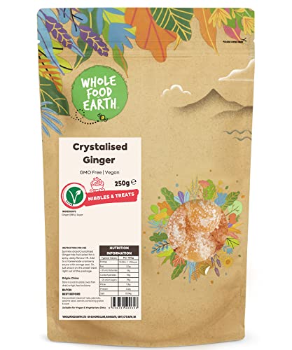 Wholefood Earth Crystalized Ingwer GMO Free - Vegan - Milchfrei - 250g von Wholefood Earth