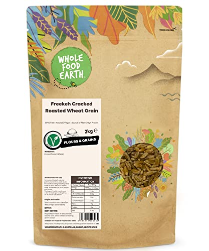 Wholefood Earth Freekeh Getreidekörner geröstet Getreide - GMO frei - Vegan - Milchfrei - Ohne Zuckerzusatz, 2 kg von Wholefood Earth