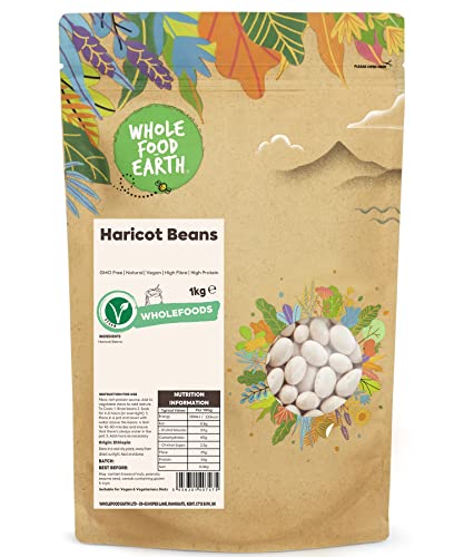 Wholefood Earth Haricot Beans 1 kg | GMO Free | Natural | High Fibre | High Protein von Wholefood Earth