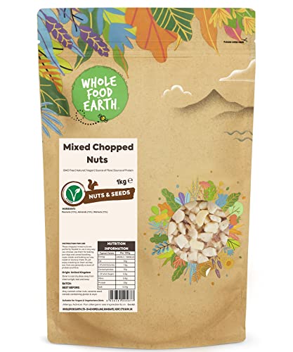 Wholefood Earth Mixed Chopped Nuts 1 kg | GMO Free | Natural | Source of Fibre | Source of Protein von Wholefood Earth