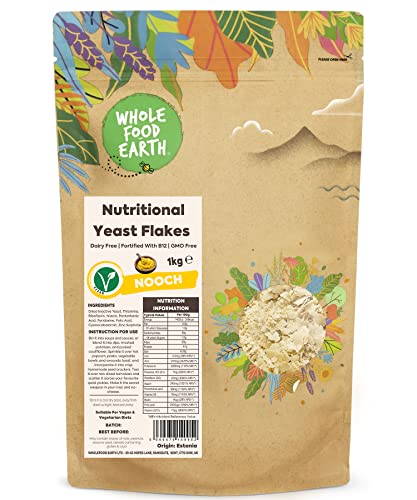 Wholefood Earth - Nutritional Yeast Flakes, 1 kg - with B12, Dairy Free, GMO Free, Vegan von Wholefood Earth