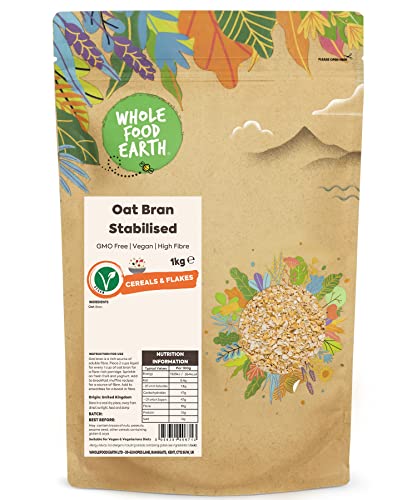 Wholefood Earth Oat Bran Stabilised 1 kg | GMO Free | High Fibre von Wholefood Earth