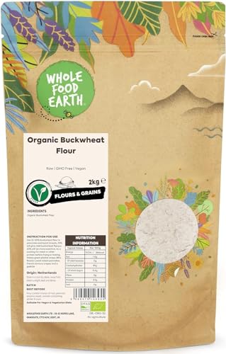 Wholefood Earth Organic Buckwheat Flour – 2kg | Raw, GMO Free & Vegan | Certified Organic | Certified Organic von Wholefood Earth