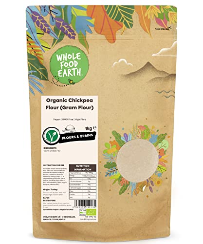 Wholefood Earth Organic Chickpea Flour (Gram Flour) – 1 kg | Vegan | GMO Free | High Fibre | Certified Organic von Wholefood Earth