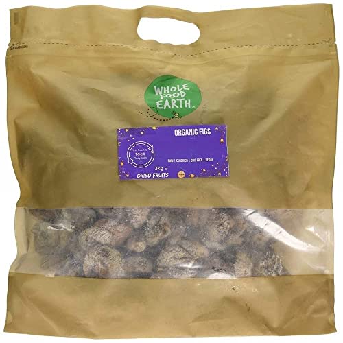 Wholefood Earth Organic Dried Figs – 3 kg | Raw | Sundried | GMO Free | Vegan | High Fibre | Certified Organic von Wholefood Earth