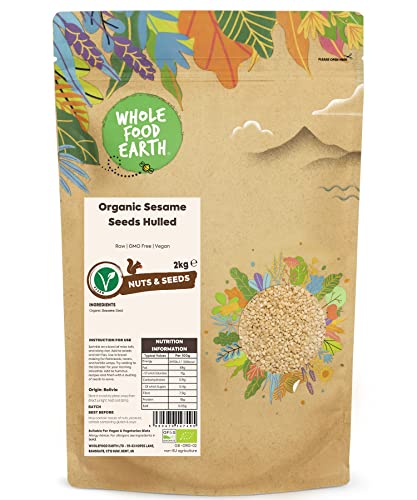 Wholefood Earth Organic Sesame Seeds Hulled 2kg Raw | GMO Free | Vegan | Certified Organic von Wholefood Earth