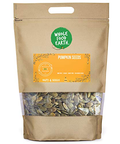 Wholefood Earth Pumpkin Seeds 1 kg | GMO Free | Natural | Source of Fibre | Source of Protein von Wholefood Earth