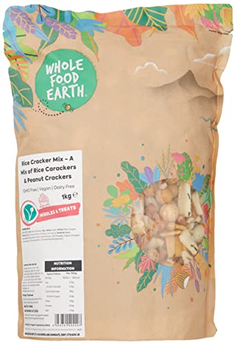 Wholefood Earth Rice Cracker Mix - A Mix of Rice Carackers and Peanut Crackers 1 kg | GMO Free | Dairy Free von Wholefood Earth