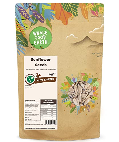 Wholefood Earth Sunflower Seeds 1 kg | GMO Free | Natural | Source of Fibre | Source of Protein von Wholefood Earth