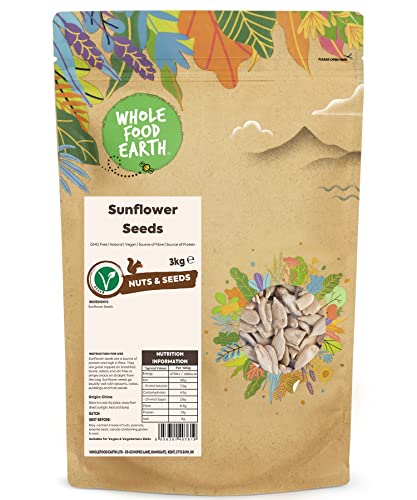 Wholefood Earth Sunflower Seeds 3 kg | GMO Free | Natural | Source of Fibre | Source of Protein von Wholefood Earth