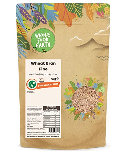 Wholefood Earth Wheat Bran Fine 3 kg | GMO Free | High Fibre von Wholefood Earth
