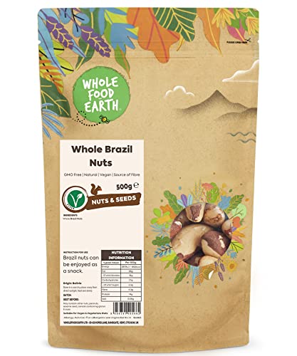 Wholefood Earth Whole Brazil Nuts 500 g | GMO Free | Natural | Source of Fibre von Wholefood Earth