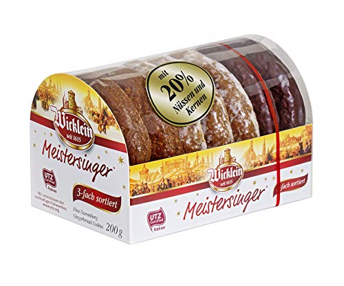 Wicklein Feine Nürnberger "Meistersinger" Oblaten-Lebkuchen, 3-fach sortiert, 7er Pack (7 x 200 g) von Wicklein