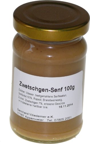 Wiedemer – fruchtiger Zwetschgensenf aus frischer Zubereitung mit ausgewählten natürlichen veganen Zutaten – 1 Glas á 100ml Gourmet Senf für Brot, Sauce, Käse, Fleisch, Fondue u.v.m. von Wiedemer