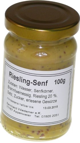 Wiedemer – mittelscharfer Rieslingsenf aus frischer Zubereitung mit ausgewählten natürlichen Zutaten – 1 Glas á 100ml Gourmet Senf für Salatdressing, Marinade, Sauce, Fisch, Käse u.v.m. von Wiedemer