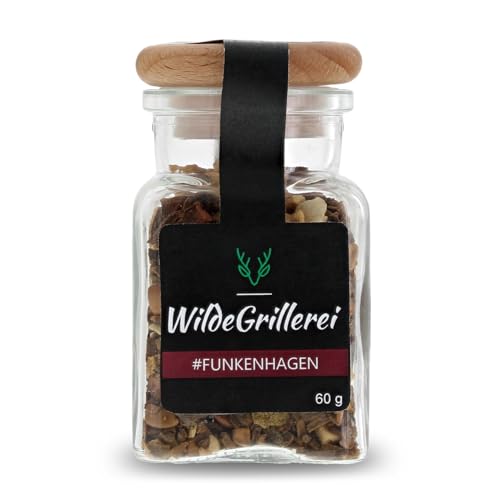 Wilde Grillerei FUNKENHAGEN Glühweingewürz Gewürzmischung aus der Uckermark Glas mit Holzdeckel 60g von WildeGrillerei