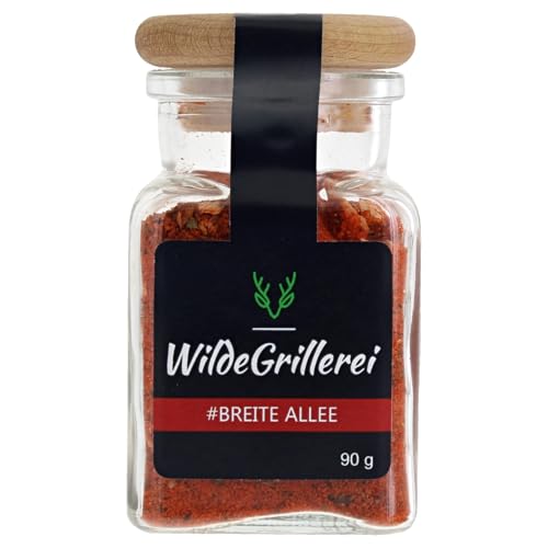 WildeGrillerei Gyrosgewürz Breite Allee, Gyros Gewürzmischung rot, scharfes Gyros Gewürz 90g (Glas) von WildeGrillerei