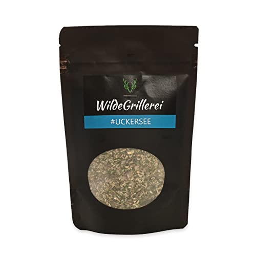 Wilde Grillerei UCKERSEE Fisch Würzung | Beutel mit Druckverschluss 70g | Gewürzmischung aus der Uckermark Seafood Rub Marinade Grill BBQ für Lachs Meeresfrüchte Geschenkidee ohne Zusatzstoffe von WildeGrillerei