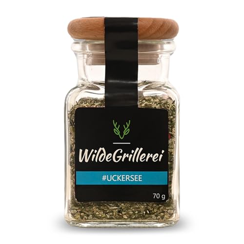 Wildegrillerei Uckersee Fisch Gewürzmischung Fischgewürze im Glas für das perfekte Seafood Fish Rub BBQ aus der Uckermark 70g von WildeGrillerei